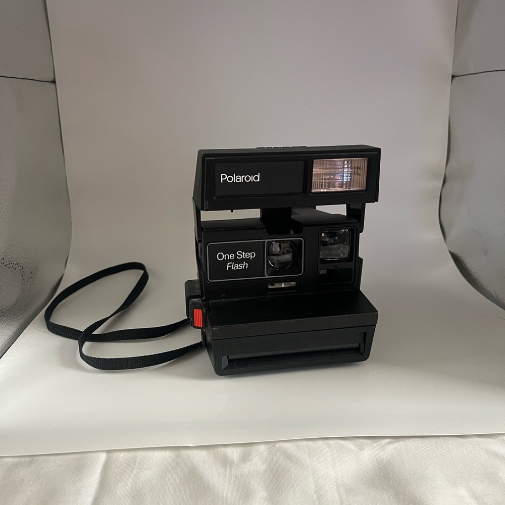 Polaroid OneStep Flash Instant Camera - Black with Red Accent